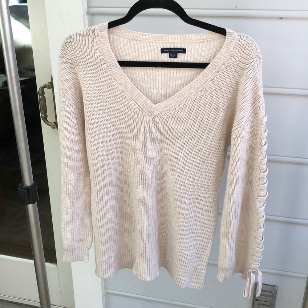 American Eagle laced arm sweater
